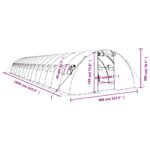 Serre avec cadre en acier blanc 64 m² 16x4x2 m – Image 10