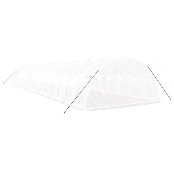 Serre avec cadre en acier blanc 64 m² 16x4x2 m – Image 4