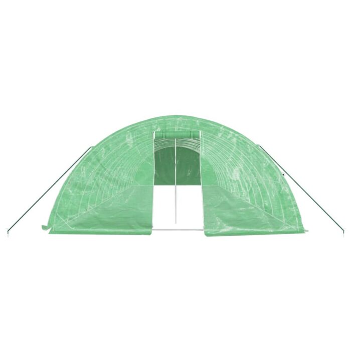 Serre avec cadre en acier vert 70 m² 14x5x2,3 m – Image 2