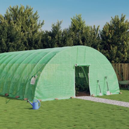 Serre avec cadre en acier vert 60 m² 10x6x2,85 m