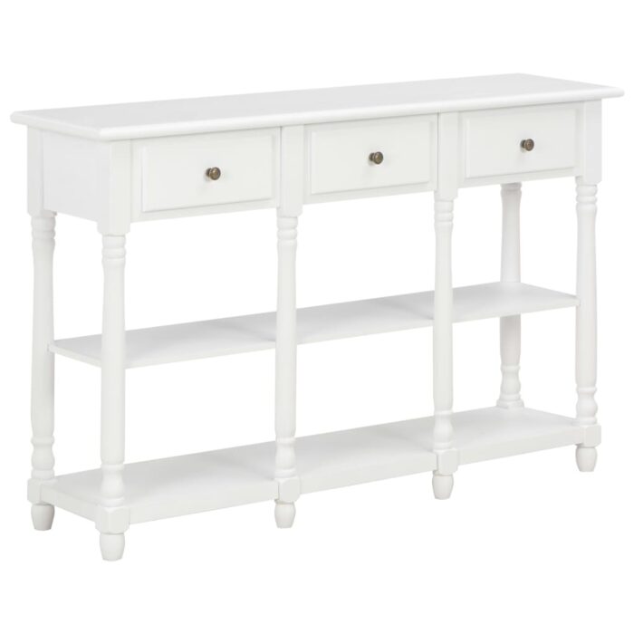 Table console blanc 110 x 30 x 76 cm bois d'ingénierie – Image 1