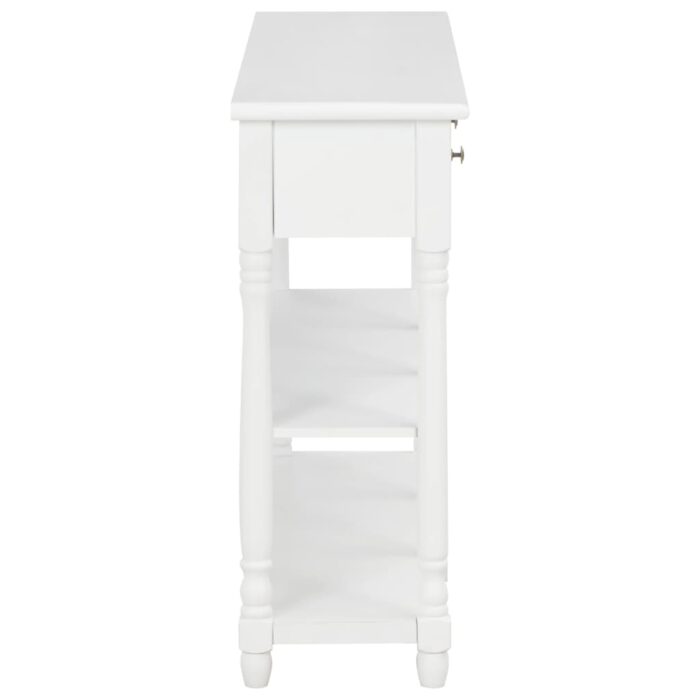 Table console blanc 110 x 30 x 76 cm bois d'ingénierie – Image 2