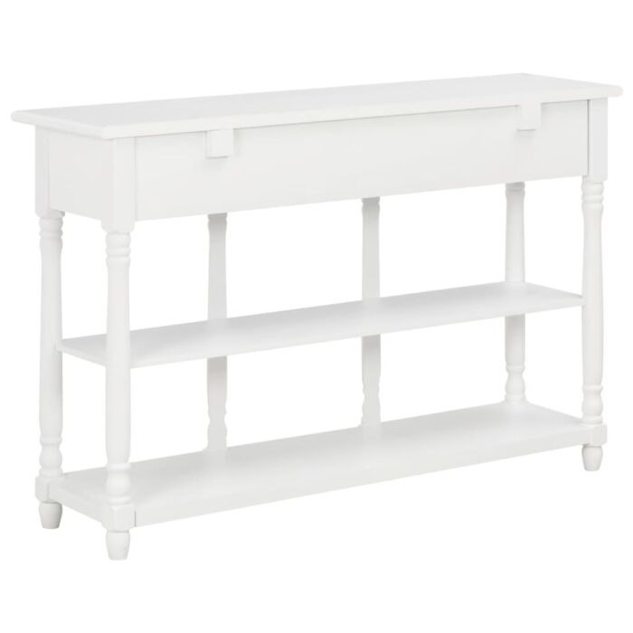 Table console blanc 110 x 30 x 76 cm bois d'ingénierie – Image 3