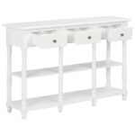 Table console blanc 110 x 30 x 76 cm bois d'ingénierie – Image 5