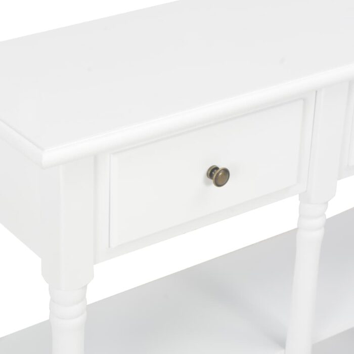 Table console blanc 110 x 30 x 76 cm bois d'ingénierie – Image 6