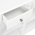 Table console blanc 110 x 30 x 76 cm bois d'ingénierie – Image 7