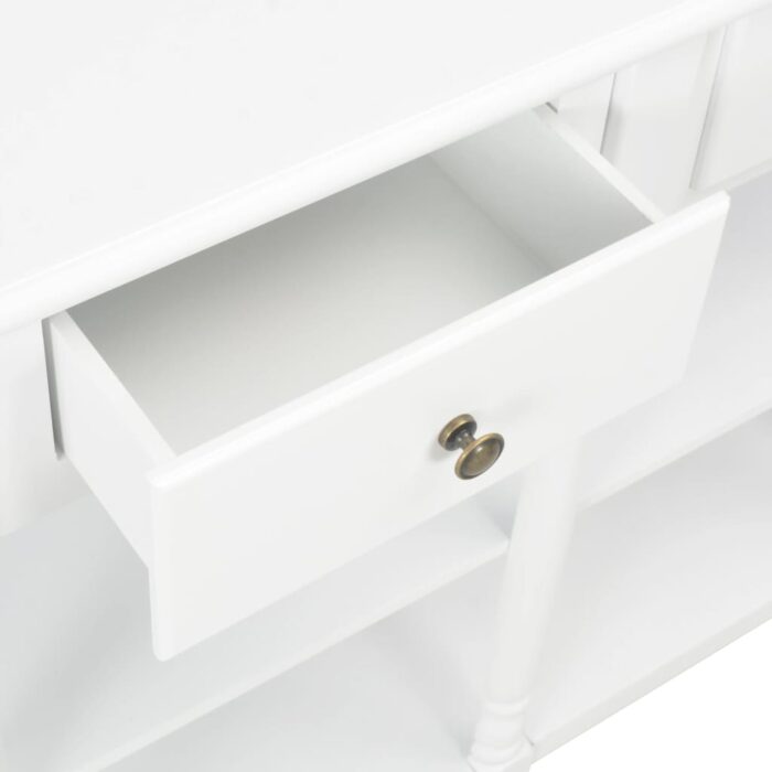 Table console blanc 110 x 30 x 76 cm bois d'ingénierie – Image 7