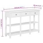 Table console blanc 110 x 30 x 76 cm bois d'ingénierie – Image 8