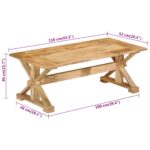 Table basse 110x52x40 cm bois de manguier massif – Image 8
