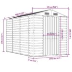 Abri de jardin gris clair 191x300x198 cm acier galvanisé – Image 10