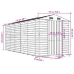 Abri de jardin gris clair 191x470x198 cm acier galvanisé – Image 10