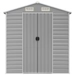 Abri de jardin gris clair 191x640x198 cm acier galvanisé – Image 2