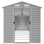 Abri de jardin gris clair 191x810x198 cm acier galvanisé – Image 3