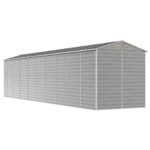 Abri de jardin gris clair 191x810x198 cm acier galvanisé – Image 5
