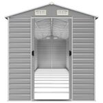 Abri de jardin gris clair 191x980x198 cm acier galvanisé – Image 3