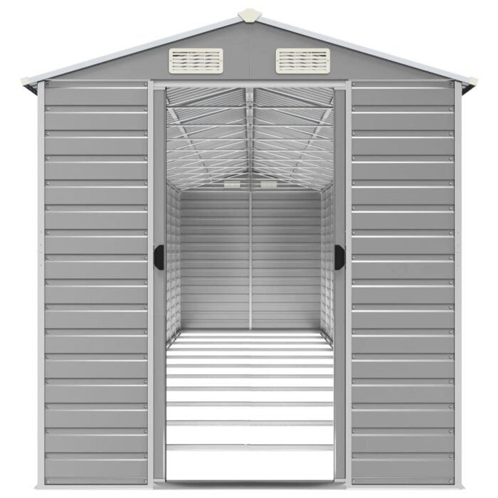 Abri de jardin gris clair 191x980x198 cm acier galvanisé – Image 3