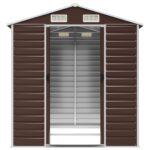 Abri de jardin marron 191x215x198 cm acier galvanisé – Image 3