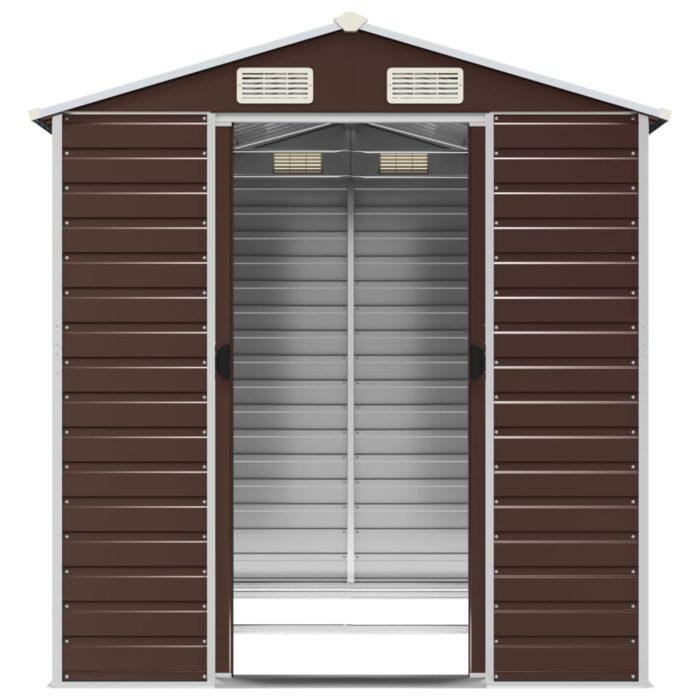 Abri de jardin marron 191x215x198 cm acier galvanisé – Image 3