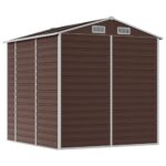 Abri de jardin marron 191x215x198 cm acier galvanisé – Image 5