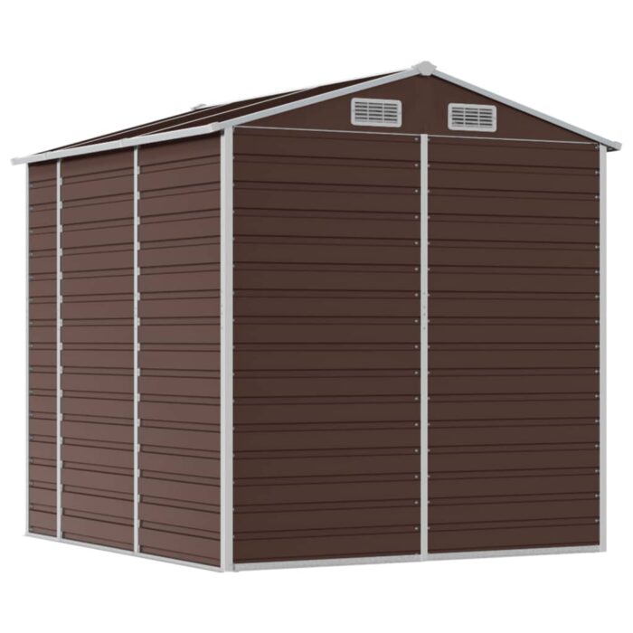 Abri de jardin marron 191x215x198 cm acier galvanisé – Image 5