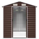Abri de jardin marron 191x300x198 cm acier galvanisé – Image 3
