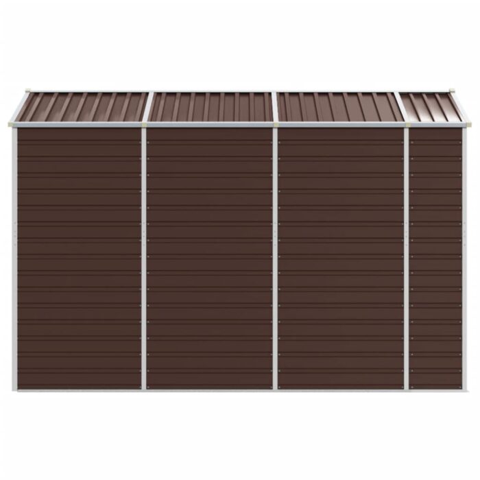 Abri de jardin marron 191x300x198 cm acier galvanisé – Image 4