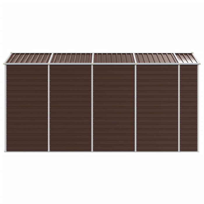 Abri de jardin marron 191x385x198 cm acier galvanisé – Image 4