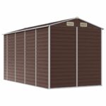 Abri de jardin marron 191x385x198 cm acier galvanisé – Image 5