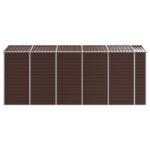 Abri de jardin marron 191x470x198 cm acier galvanisé – Image 4