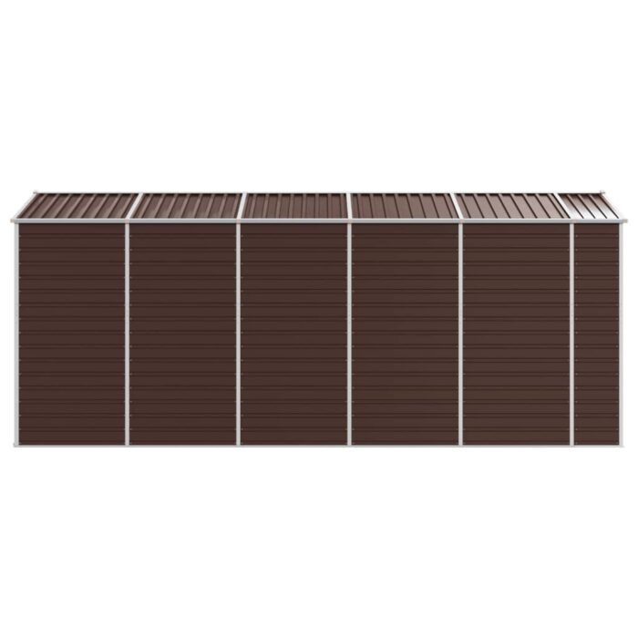 Abri de jardin marron 191x470x198 cm acier galvanisé – Image 4