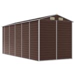 Abri de jardin marron 191x470x198 cm acier galvanisé – Image 5