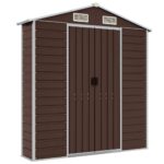 Abri de jardin marron 191x470x198 cm acier galvanisé – Image 6