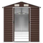 Abri de jardin marron 191x555x198 cm acier galvanisé – Image 3