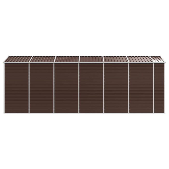 Abri de jardin marron 191x555x198 cm acier galvanisé – Image 4