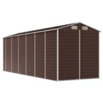 Abri de jardin marron 191x555x198 cm acier galvanisé – Image 5