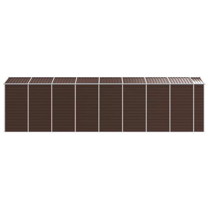 Abri de jardin marron 191x725x198 cm acier galvanisé – Image 4