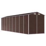 Abri de jardin marron 191x725x198 cm acier galvanisé – Image 5