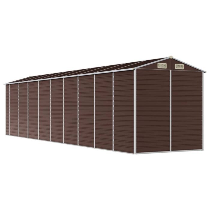 Abri de jardin marron 191x810x198 cm acier galvanisé – Image 5