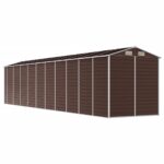 Abri de jardin marron 191x895x198 cm acier galvanisé – Image 5