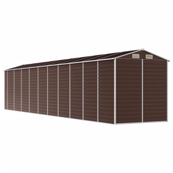 Abri de jardin marron 191x895x198 cm acier galvanisé – Image 5