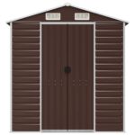 Abri de jardin marron 191x980x198 cm acier galvanisé – Image 2