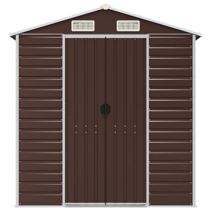 Abri de jardin marron 191x980x198 cm acier galvanisé – Image 2