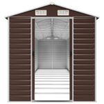 Abri de jardin marron 191x980x198 cm acier galvanisé – Image 3