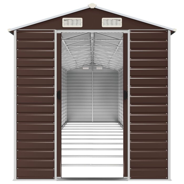 Abri de jardin marron 191x980x198 cm acier galvanisé – Image 3