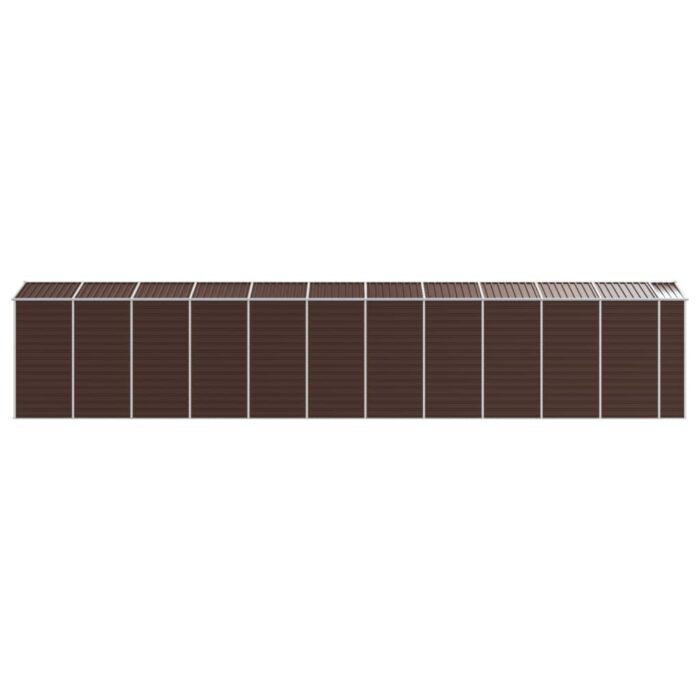 Abri de jardin marron 191x980x198 cm acier galvanisé – Image 4