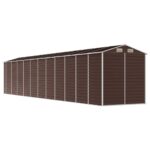 Abri de jardin marron 191x980x198 cm acier galvanisé – Image 5