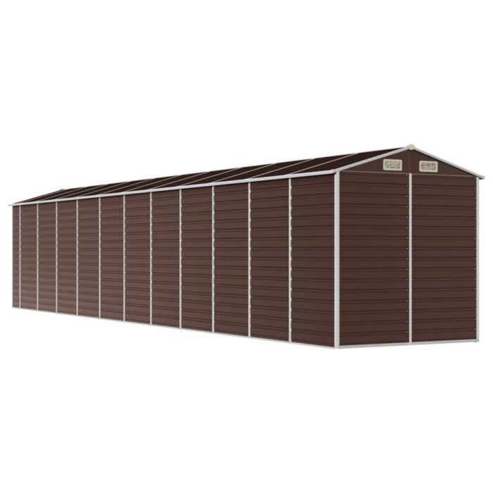 Abri de jardin marron 191x980x198 cm acier galvanisé – Image 5