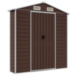 Abri de jardin marron 191x980x198 cm acier galvanisé – Image 6