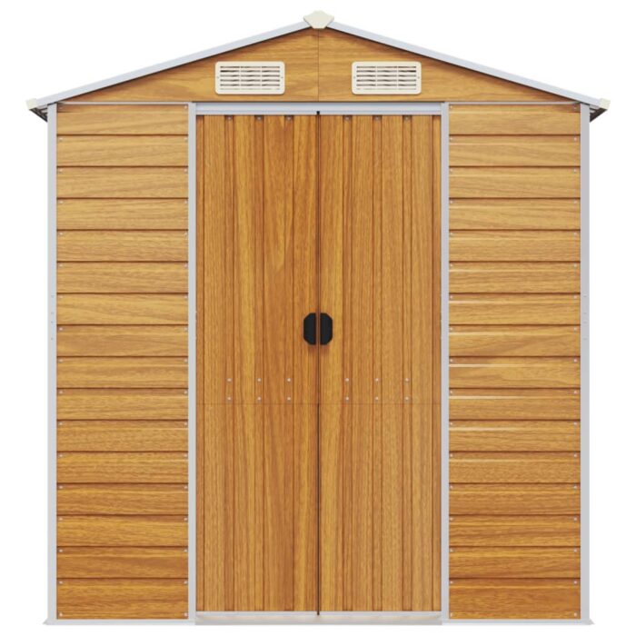 Abri de jardin marron clair 191x130x198 cm acier galvanisé – Image 2