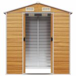 Abri de jardin marron clair 191x130x198 cm acier galvanisé – Image 3